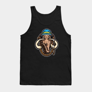 Hip Hop Elephant Illustration Mascot Tank Top